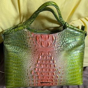 Elaine Melbourne Embossed Leather Satchel